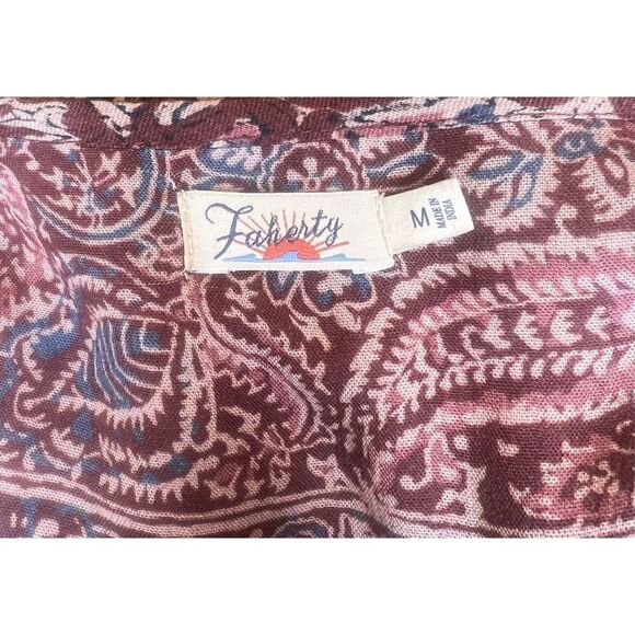 Faherty Toluca Tiered Long Sleeve Dress in Merlot Bordeaux Floral NWOT Size Medi - Picture 6 of 8